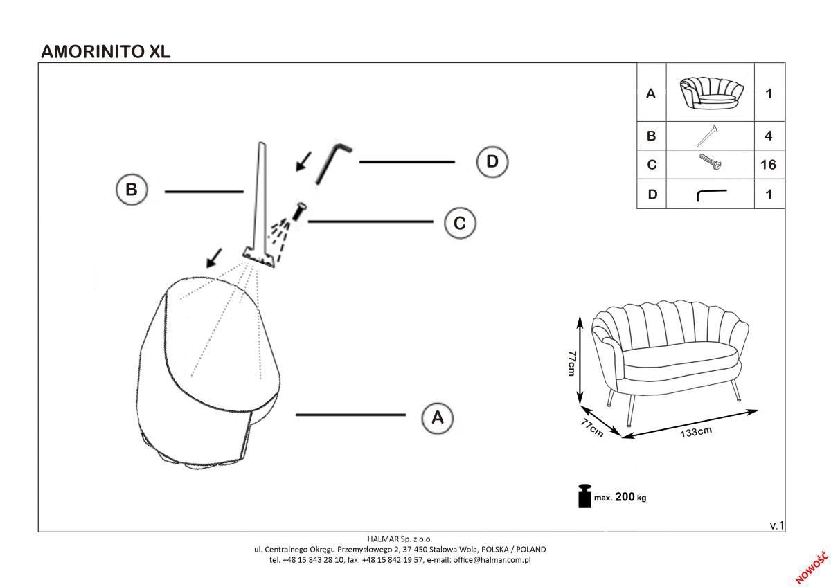 Sofa Amorinito | size: Width: 133cm, Height: 77cm, Depth: 77cm | color: Pink | image: 4 | variant: 1000170