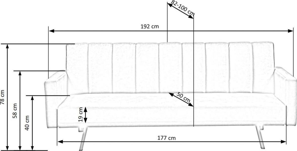 Sofa Armando 1 | size: Width: 192cm, Height: 78cm, Depth: 100cm | color: Gray | image: 7 | variant: 1012605