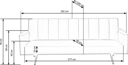 Sofa Armando 1 | size: Width: 192cm, Height: 78cm, Depth: 100cm | color: Gray | image: 7 | variant: 1012605