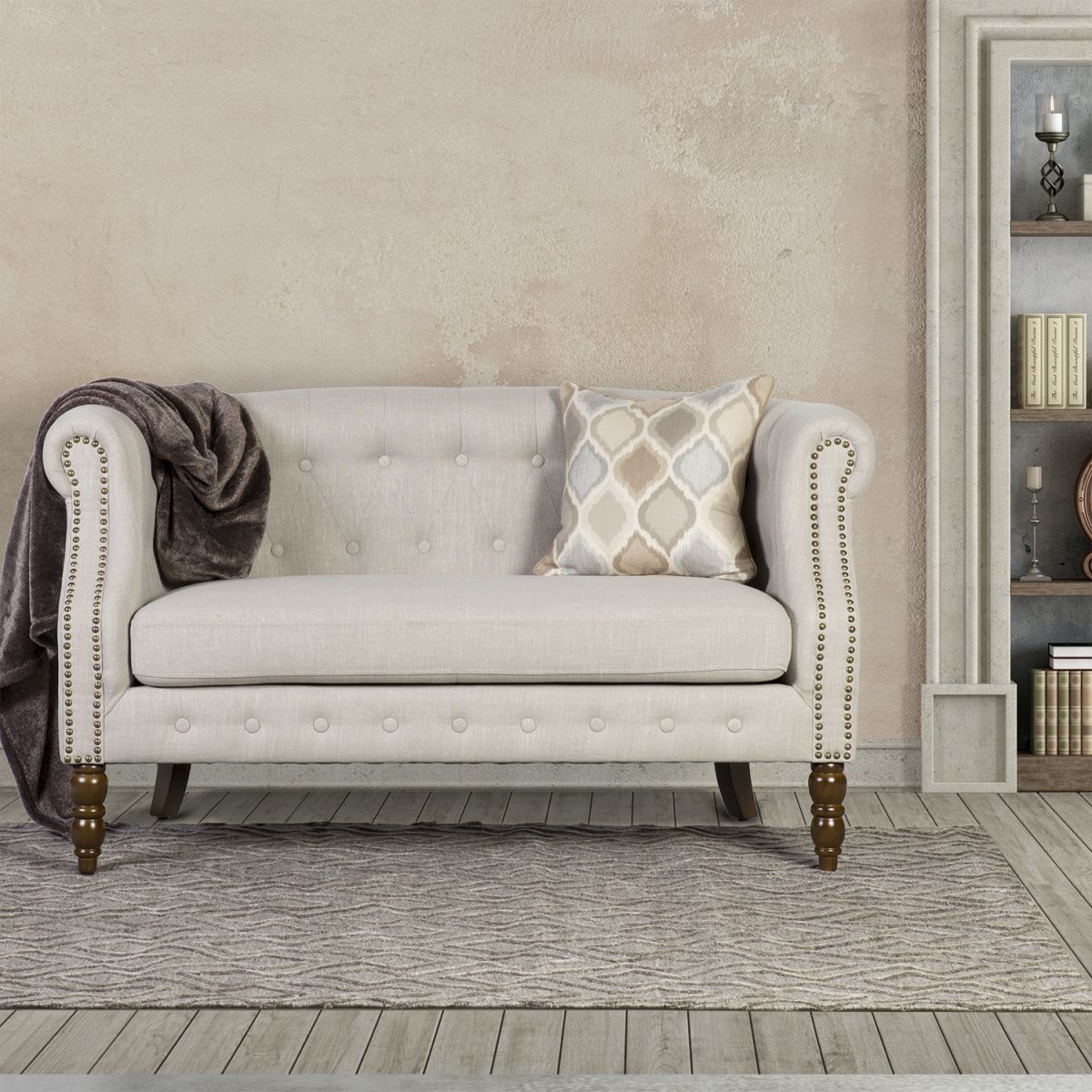 Sofa East Berkhamsted | size: Width: 140cm, Height: 78cm, Depth: 75cm | color: Beige | image: 1 | variant: 1005031