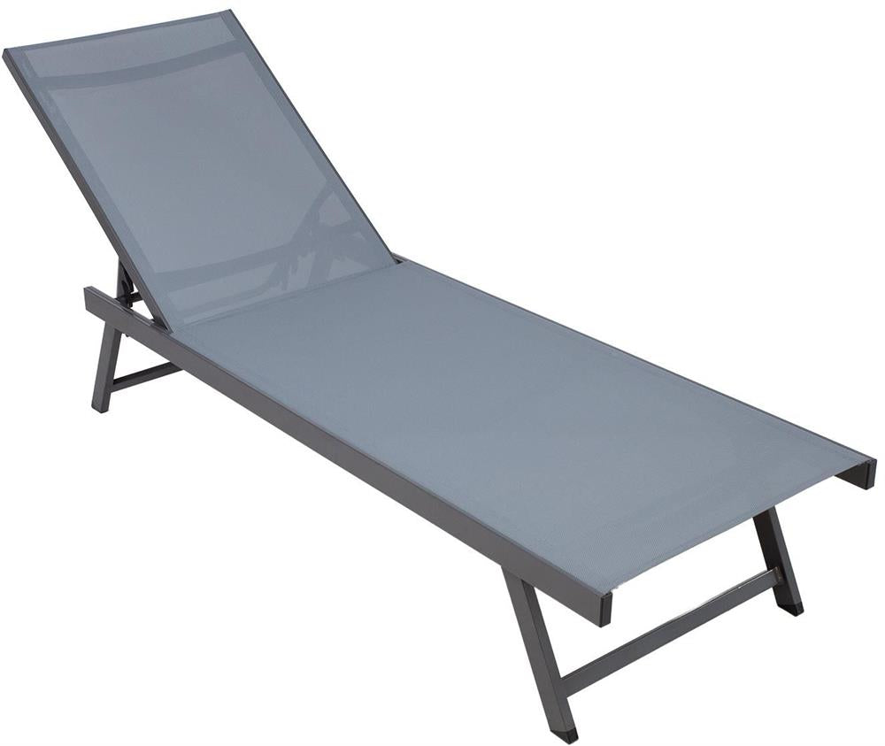 Sun Lounger Ario 1 | size: Length: 190cm, Width: 60cm, Height: 96cm | color: Gray | image: 2 | variant: 1017726