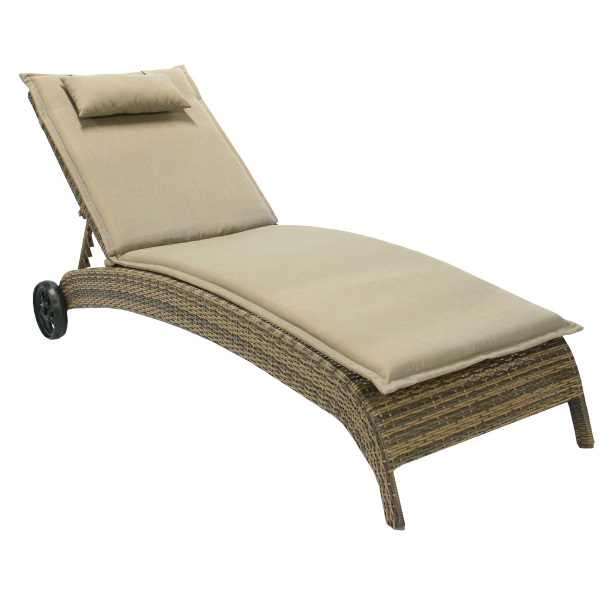 Sun Lounger Didcot | size: Length: 196cm, Width: 73cm, Height: 99cm | color: Brown | image: 2 | variant: 1000687