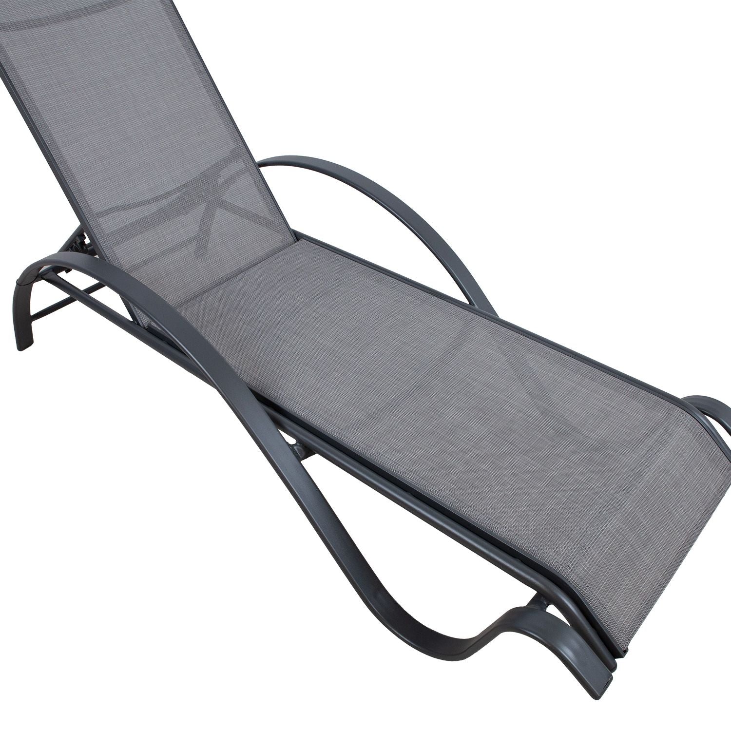 Sun Lounger East Bridlington | size: Length: 194cm, Width: 67cm, Height: 95cm | color: Gray | image: 2 | variant: 1006456