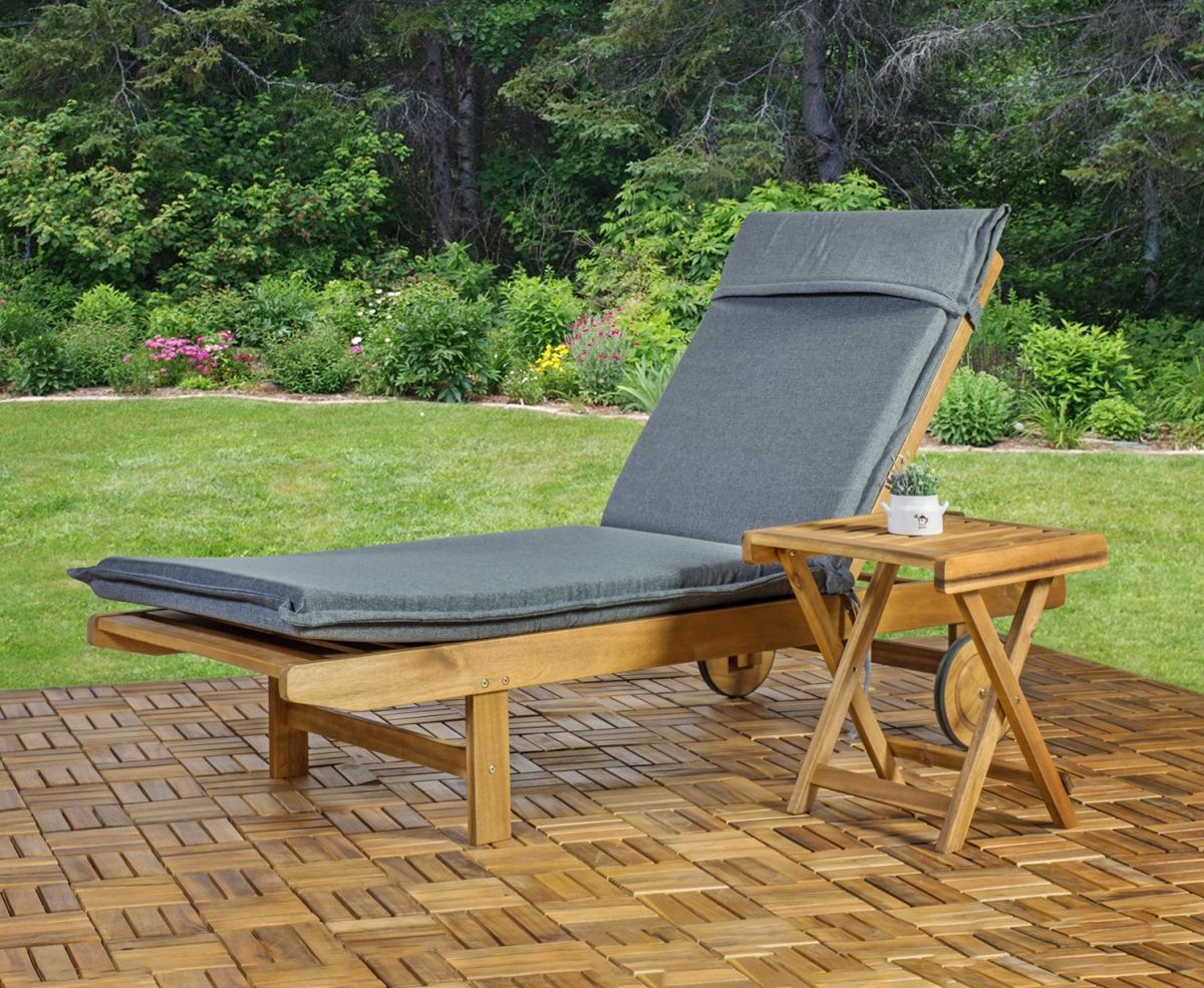 Sun Lounger Finlay | size: Length: 193cm, Width: 60cm, Height: 30cm | color: Natural | image: 2 | variant: 1011652