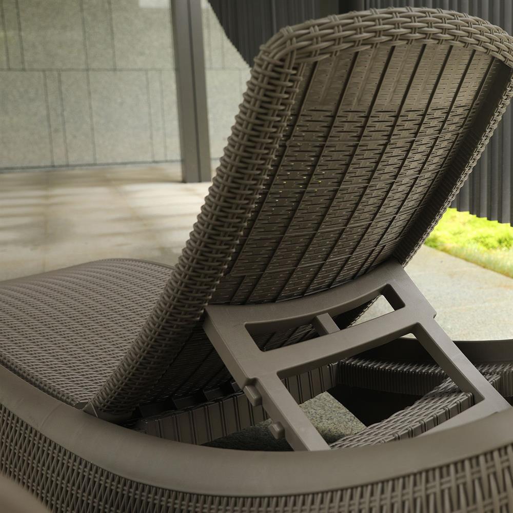 Sun Lounger Newport | size: Length: 199cm, Width: 75.5cm, Height: 43.5cm | color: Gray | image: 6 | variant: 1017724