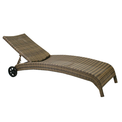 Sun Lounger Wicker | size: Length: 196cm, Width: 73cm, Height: 99cm | color: Brown | image: 1 | variant: 1002864