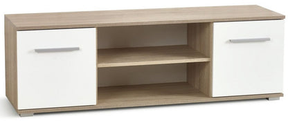 TV Table Copenhagen | size: Length: 40cm, Width: 137cm, Height: 44cm | color: White/Oak | image: 1 | variant: 1007160