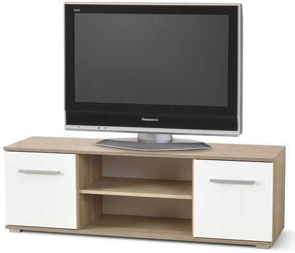 TV Table Copenhagen | size: Length: 40cm, Width: 137cm, Height: 44cm | color: White/Oak | image: 2 | variant: 1007160