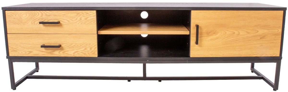 TV Table East Falmouth | size: Length: 40cm, Width: 160cm, Height: 50cm | color: Black/Oak | image: 1 | variant: 1005688