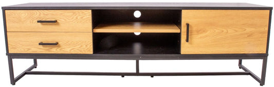 TV Table East Falmouth | size: Length: 40cm, Width: 160cm, Height: 50cm | color: Black/Oak | image: 1 | variant: 1005688