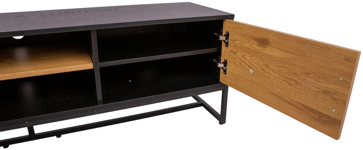 TV Table East Falmouth | size: Length: 40cm, Width: 160cm, Height: 50cm | color: Black/Oak | image: 5 | variant: 1005688