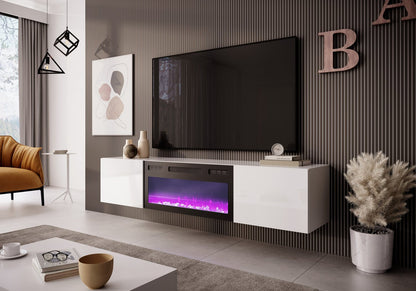 TV Table Livo Rtv 4 | size: Length: 38cm, Width: 180cm, Height: 37cm | color: White | image: 2 | variant: 1016940