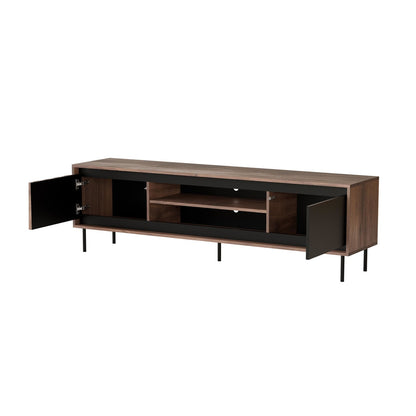 TV Table Pune | size: Length: 40cm, Width: 180cm, Height: 53cm | color: Brown/Black | image: 1 | variant: 1007581