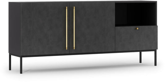 TV Table West Cairo 2 | size: Length: 40cm, Width: 180cm, Height: 80cm | color: Black | image: 0 | variant: 1013843