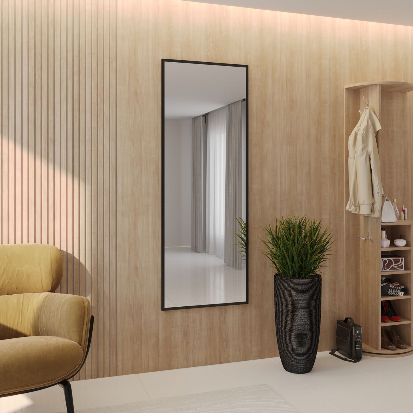 Wall Mirror Aruba | color: Black | image: 1 | variant: 1001685