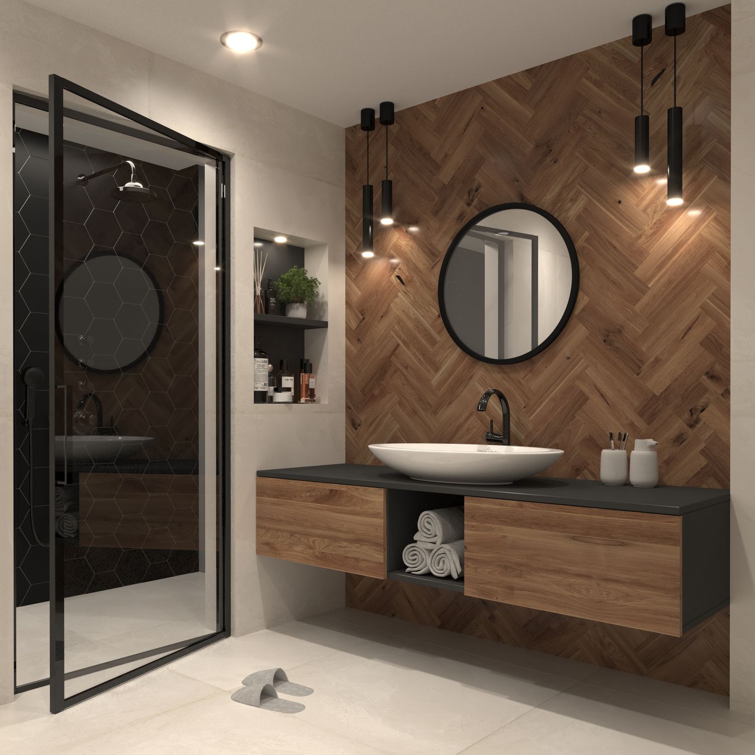 Wall Mirror Grace 1 | color: Black | image: 1 | variant: 1002158