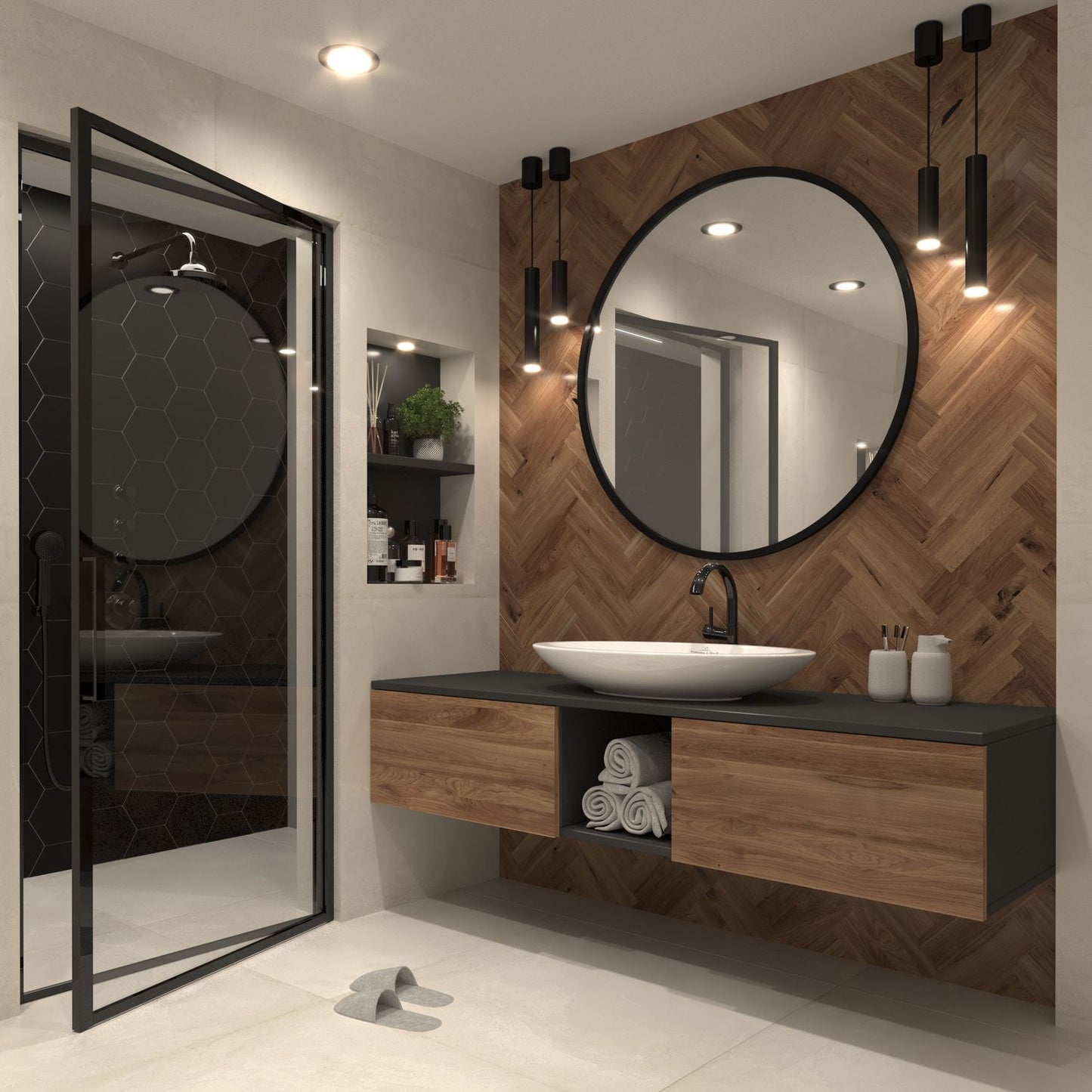 Wall Mirror Grace 2 | color: Black | image: 1 | variant: 1002161