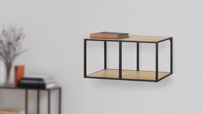 Wall Shelf Aberystwyth | size: Width: 72cm, Height: 37cm, Depth: 24cm | color: Black/Oak | image: 5 | variant: 1006098