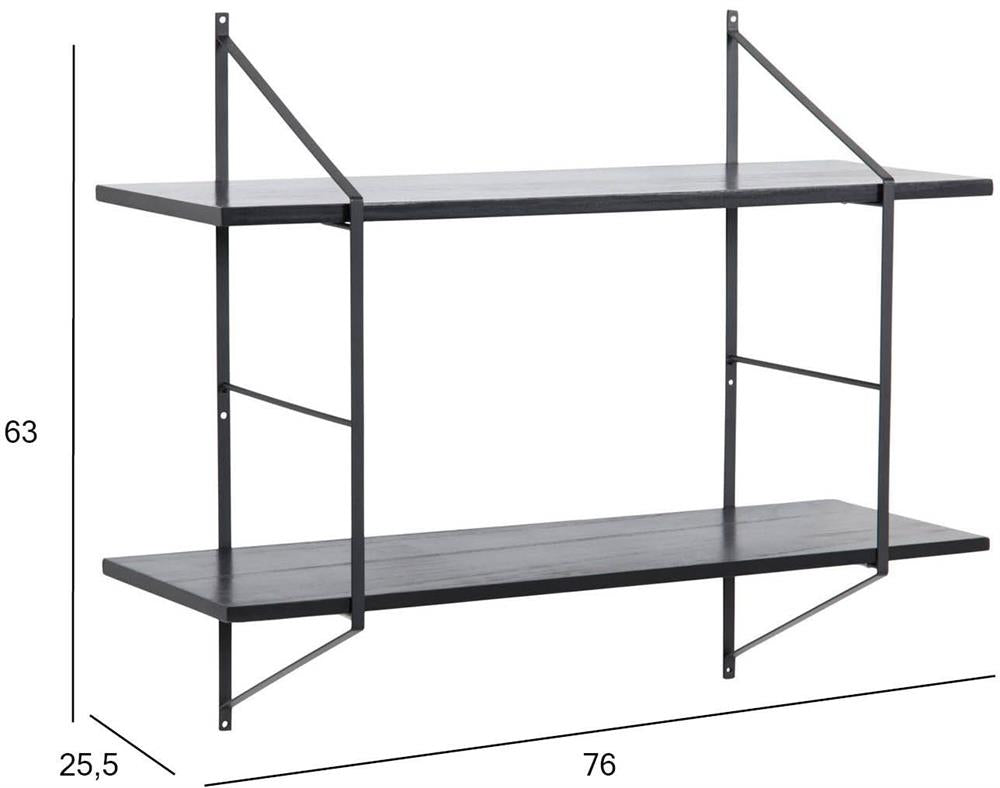Wall Shelf East Andorra la Vella | size: Width: 76cm, Height: 63cm, Depth: 25.5cm | color: Black | image: 8 | variant: 1006094