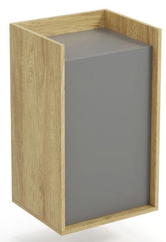 Wall Shelf Espoo | size: Width: 50cm, Height: 83cm, Depth: 41cm | color: Oak/Grey | image: 1 | variant: 1002036