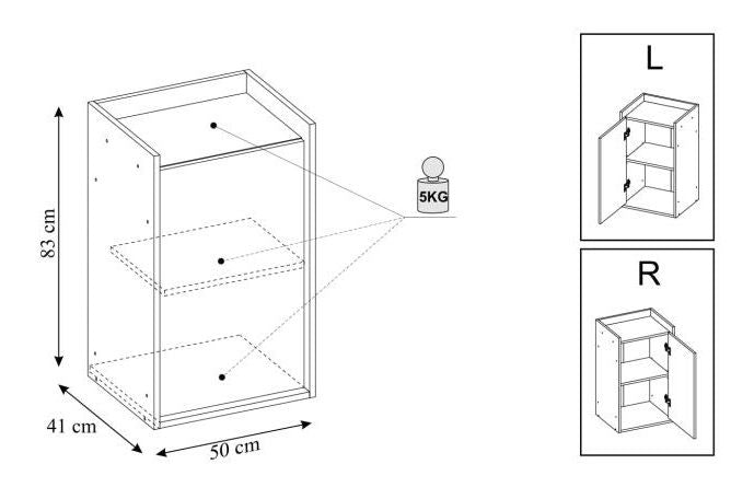 Wall Shelf Espoo | size: Width: 50cm, Height: 83cm, Depth: 41cm | color: Oak | image: 2 | variant: 1002034