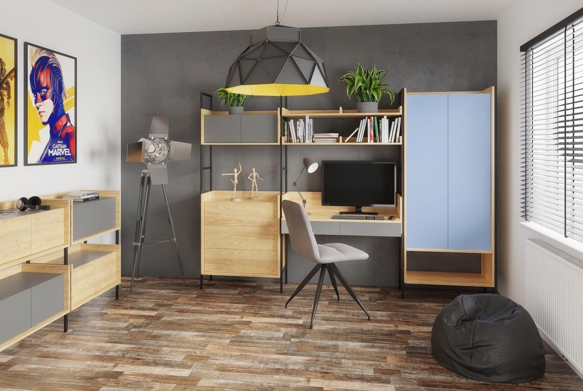 Wall Shelf Espoo | size: Width: 50cm, Height: 83cm, Depth: 41cm | color: Oak | image: 3 | variant: 1002034