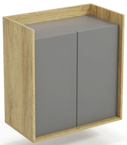 Wall Shelf Helsinki | size: Width: 78cm, Height: 83cm, Depth: 41cm | color: Oak/Grey | image: 1 | variant: 1002030