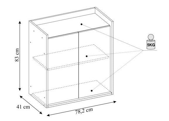 Wall Shelf Helsinki | size: Width: 78cm, Height: 83cm, Depth: 41cm | color: Oak | image: 2 | variant: 1002028