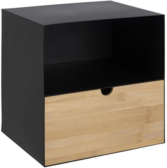 Wall Shelf Joliet | size: Width: 30cm, Height: 30cm, Depth: 25cm | color: Black/Oak | image: 1 | variant: 1016965