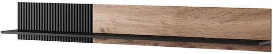 Wall Shelf West Hungerford | size: Length: 20cm, Width: 180cm, Height: 25cm | color: Black/Oak | image: 1 | variant: 1007208
