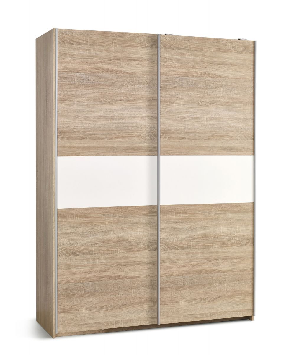 Wardrobe Copenhagen | size: Width: 153cm, Height: 210cm, Depth: 58cm | color: White/Oak | image: 1 | variant: 1001950