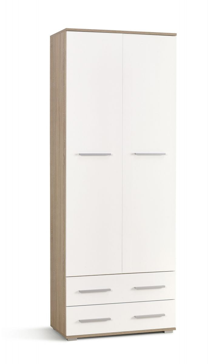 Wardrobe Copenhagen | size: Width: 77cm, Height: 200cm, Depth: 40cm | color: White/Oak | image: 1 | variant: 1001946