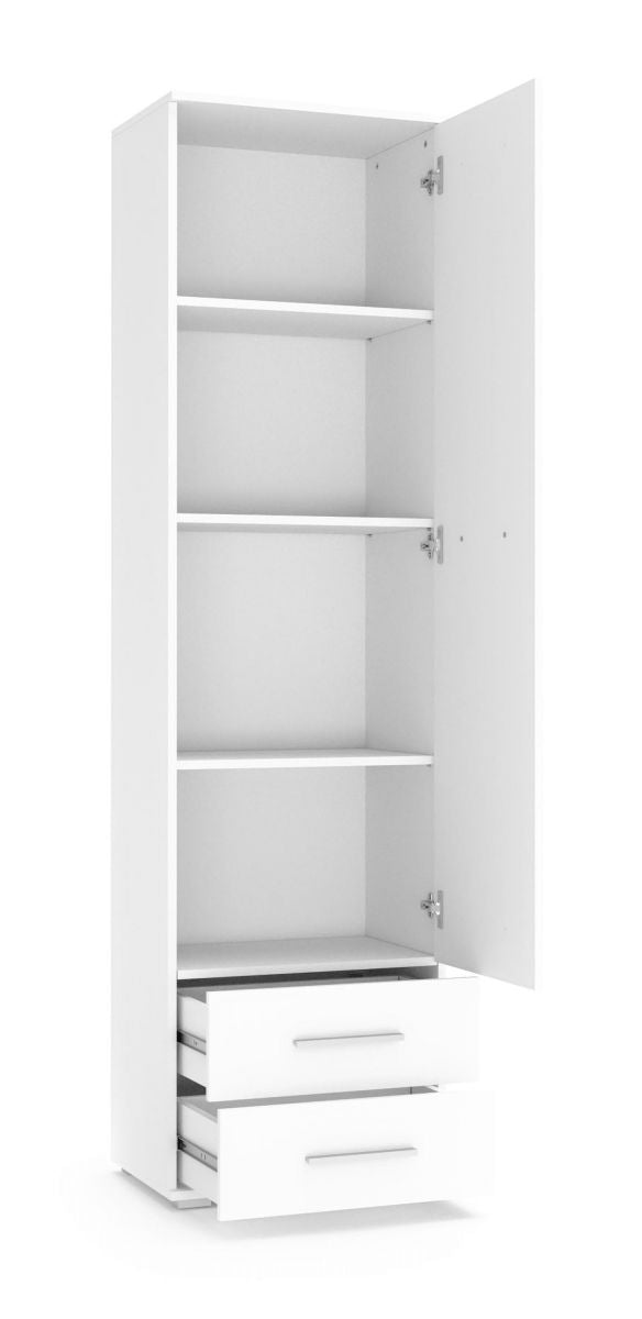 Wardrobe Lima | size: Width: 60cm, Height: 200cm, Depth: 40cm | color: White | image: 1 | variant: 1000294