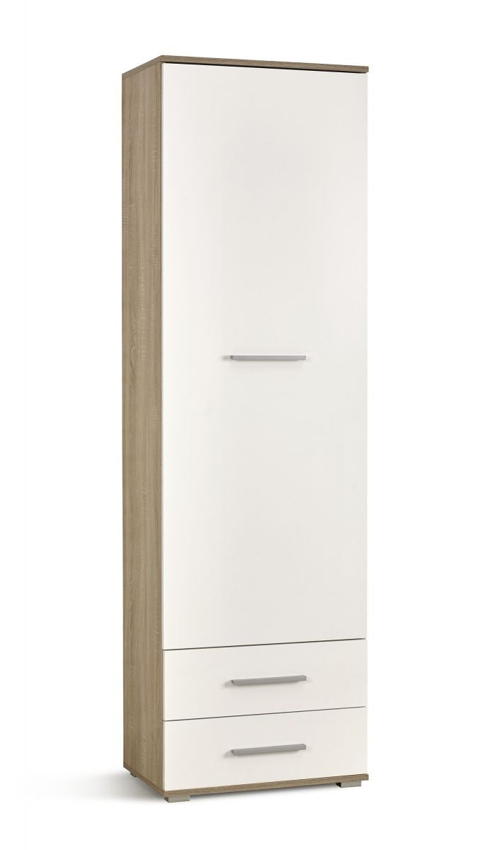 Wardrobe Lima | size: Width: 60cm, Height: 200cm, Depth: 40cm | color: White/Oak | image: 1 | variant: 1000295
