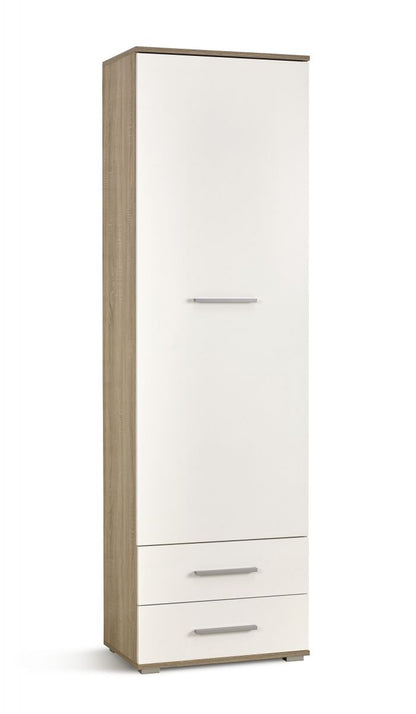 Wardrobe Lima | size: Width: 60cm, Height: 200cm, Depth: 40cm | color: White/Oak | image: 1 | variant: 1000295
